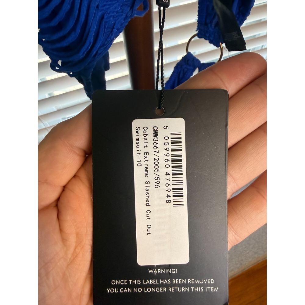 PrettyLittleThing Swimsuit Womens US 6 Cobalt Blue Extreme Slashed Cut Out NWT - Picture 4 of 6